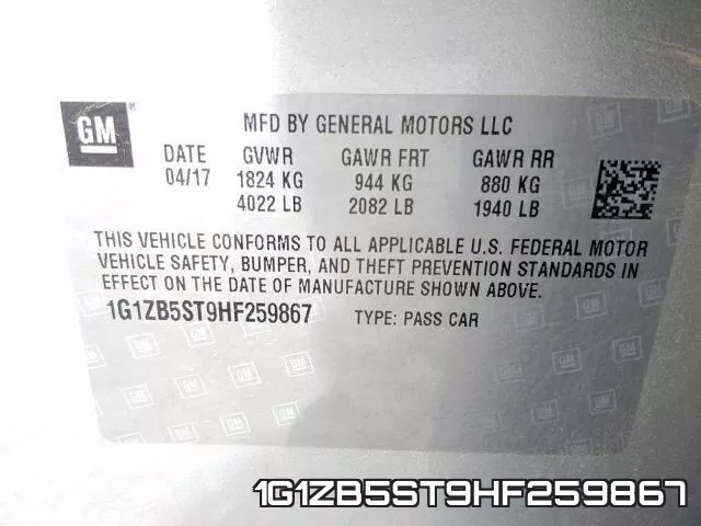 1G1ZB5ST9HF259867 фото 2
