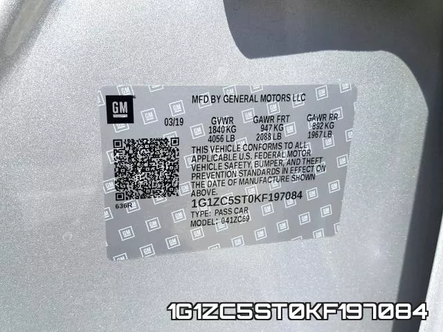 1G1ZC5ST0KF197084 фото 2