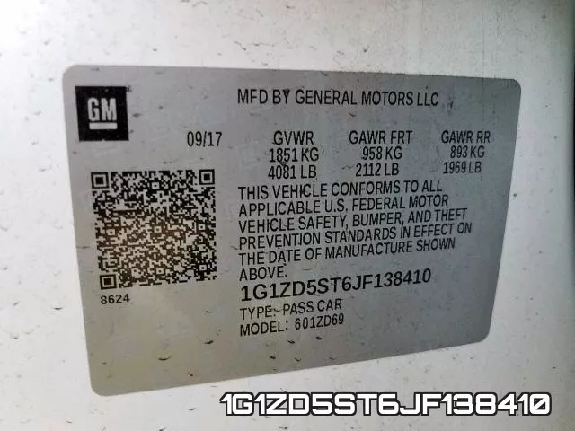 1G1ZD5ST6JF138410 фото 2