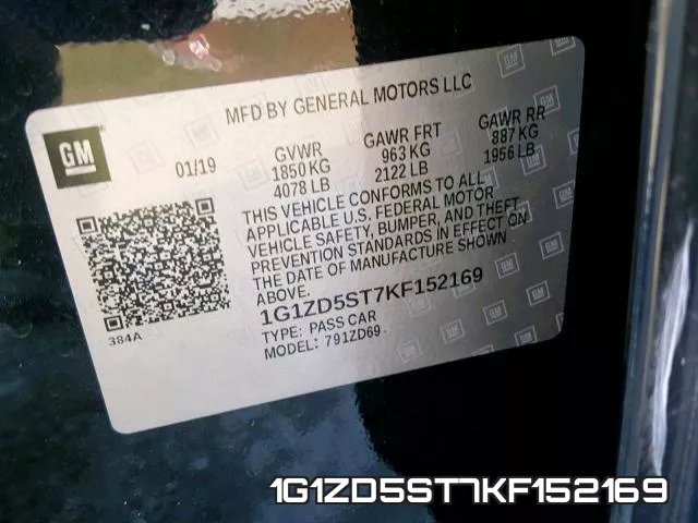 1G1ZD5ST7KF152169 фото 2
