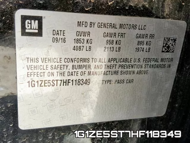 1G1ZE5ST7HF118349 фото 2