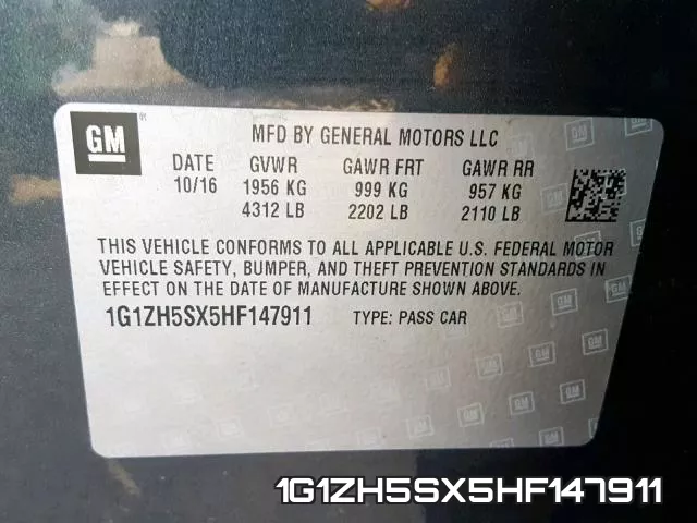 1G1ZH5SX5HF147911 фото 2