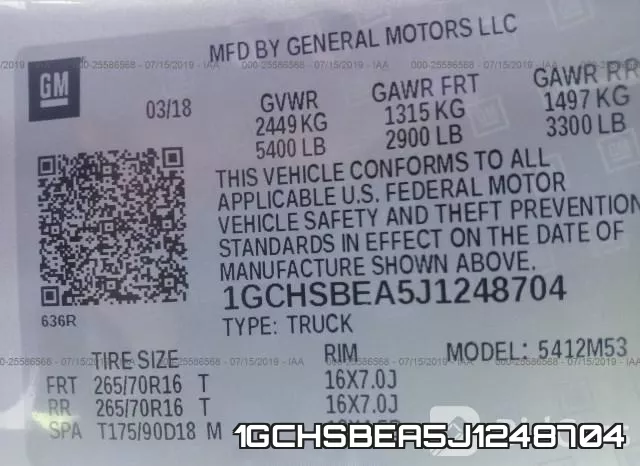 1GCHSBEA5J1248704 фото 10
