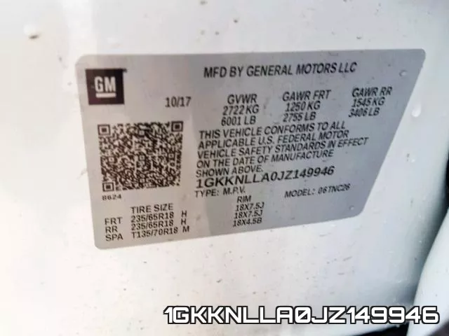 1GKKNLLA0JZ149946 фото 2