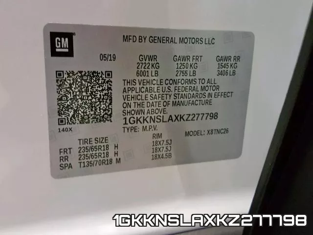 1GKKNSLAXKZ277798 фото 2