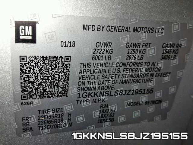1GKKNSLS8JZ195155 фото 2