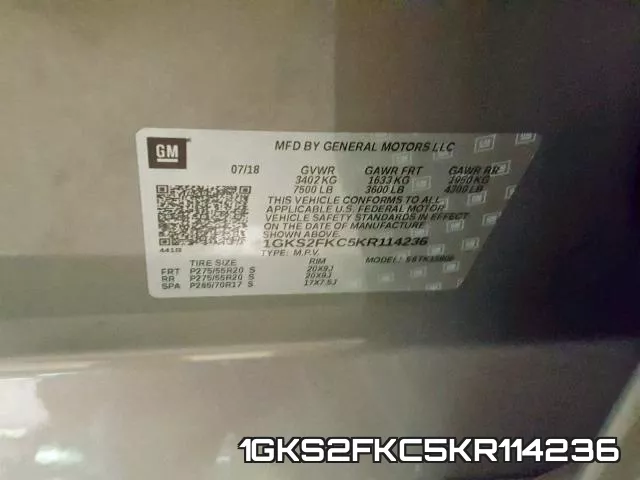 1GKS2FKC5KR114236 фото 2
