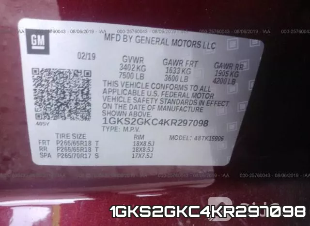 1GKS2GKC4KR297098 фото 10