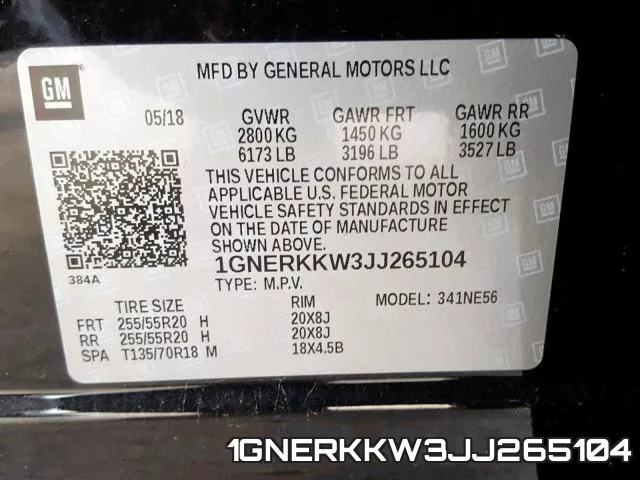 1GNERKKW3JJ265104 фото 2