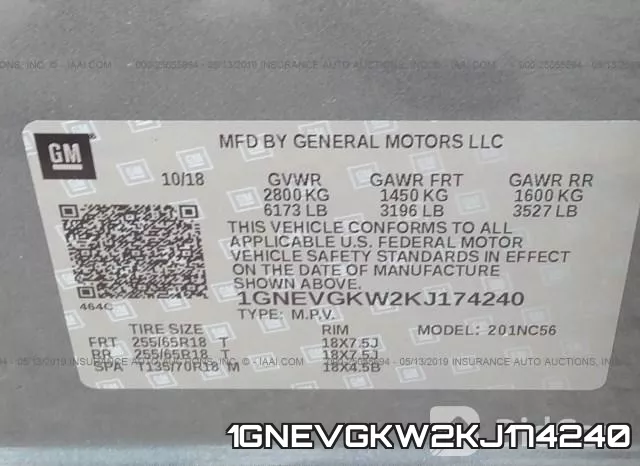 1GNEVGKW2KJ174240 фото 10