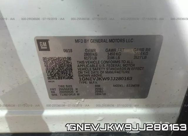 1GNEVJKW9JJ280163 фото 10