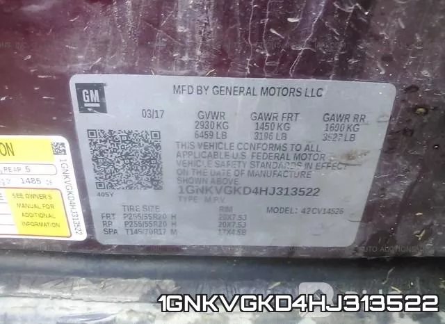 1GNKVGKD4HJ313522 фото 10