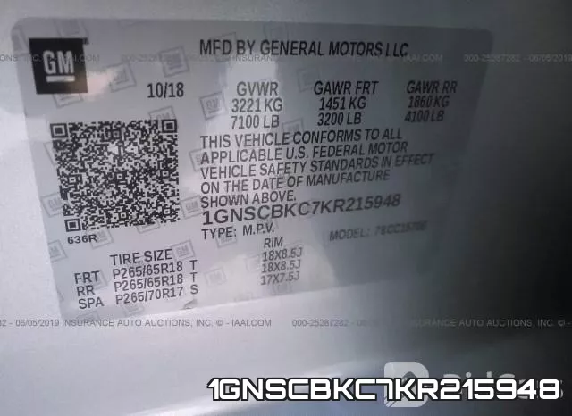 1GNSCBKC7KR215948 фото 10