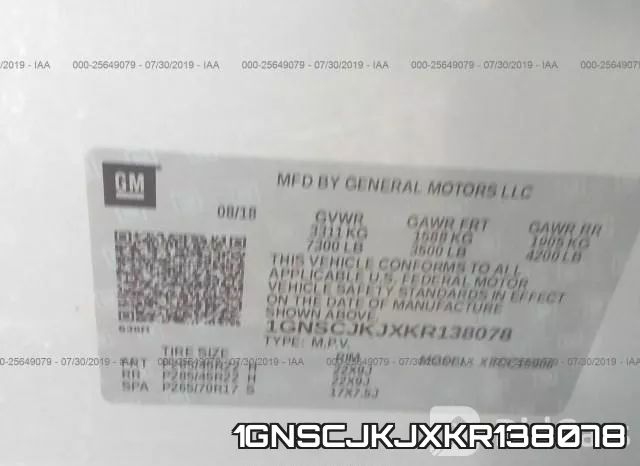 1GNSCJKJXKR138078 фото 10