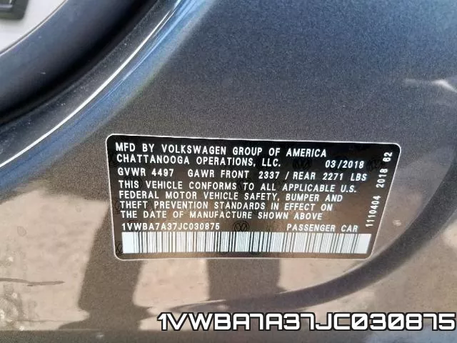 1VWBA7A37JC030875 фото 2