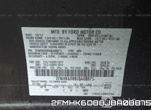 2FMHK6D88JBA08875 фото 10