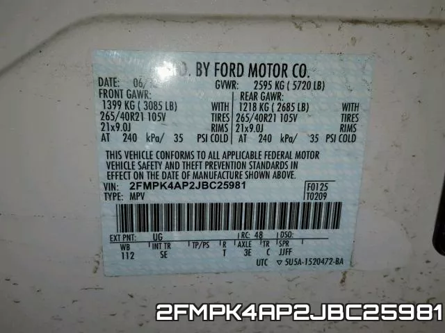 2FMPK4AP2JBC25981 фото 2