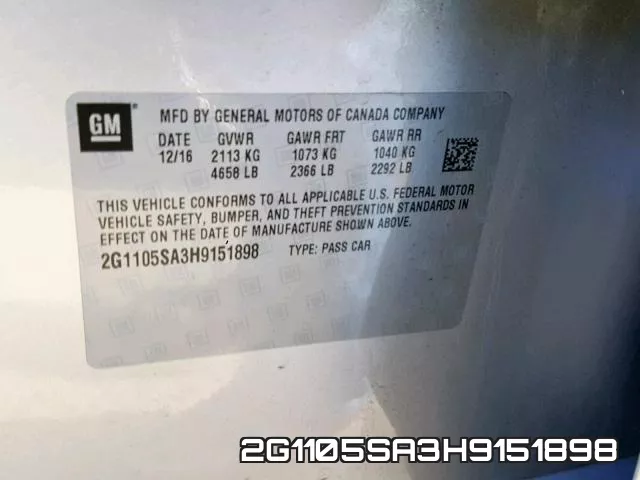 2G1105SA3H9151898 фото 2
