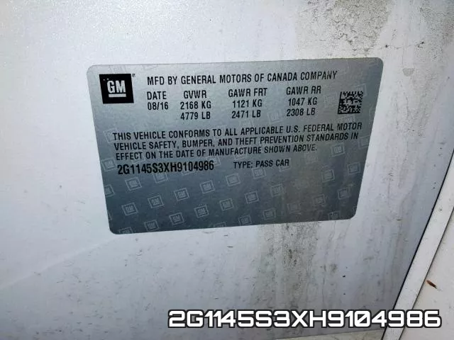 2G1145S3XH9104986 фото 2