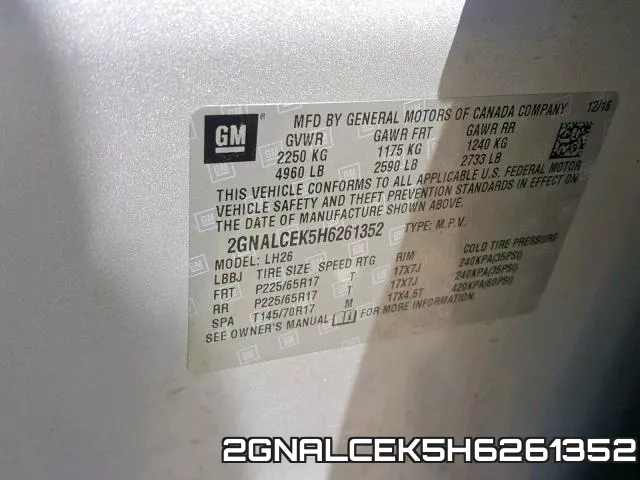 2GNALCEK5H6261352 фото 2