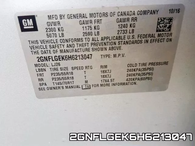 2GNFLGEK6H6213047 фото 2