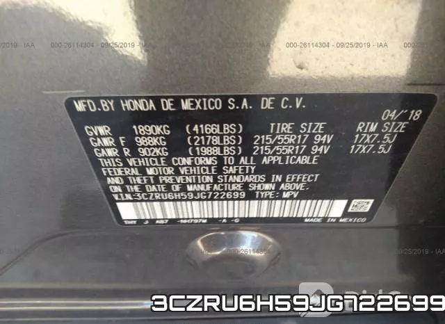 3CZRU6H59JG722699 фото 10