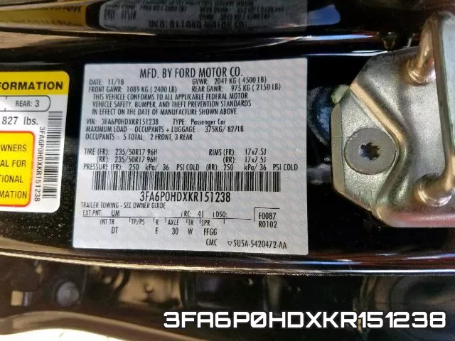 3FA6P0HDXKR151238 фото 2