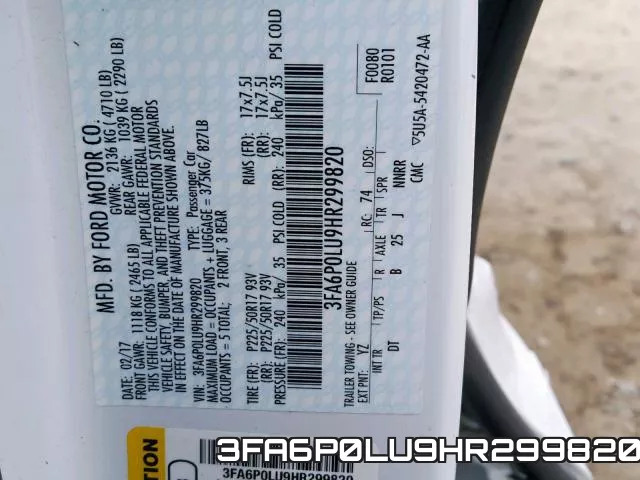 3FA6P0LU9HR299820 фото 2