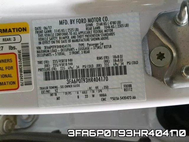 3FA6P0T93HR404170 фото 2