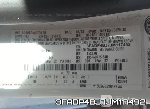 3FADP4BJ7JM117492 фото 10