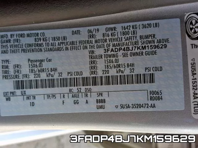 3FADP4BJ7KM159629 фото 2