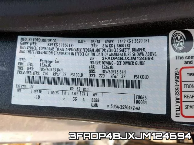 3FADP4BJXJM124694 фото 2