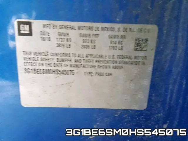 3G1BE6SM0HS545075 фото 2