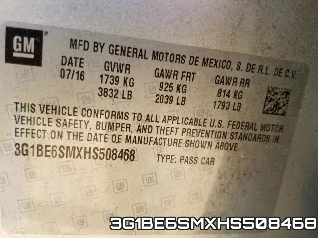 3G1BE6SMXHS508468 фото 2