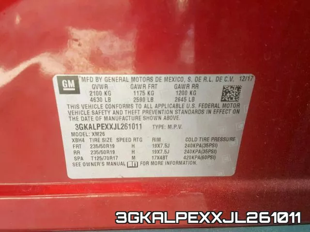 3GKALPEXXJL261011 фото 2