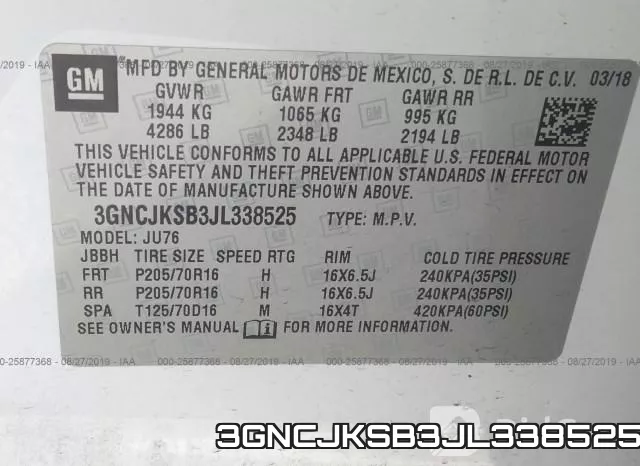 3GNCJKSB3JL338525 фото 10