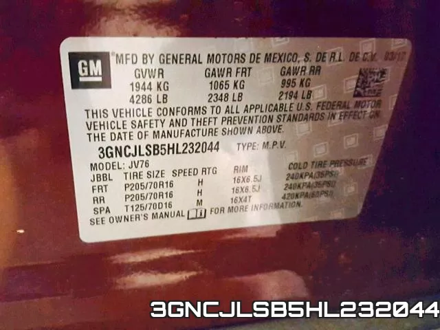 3GNCJLSB5HL232044 фото 2