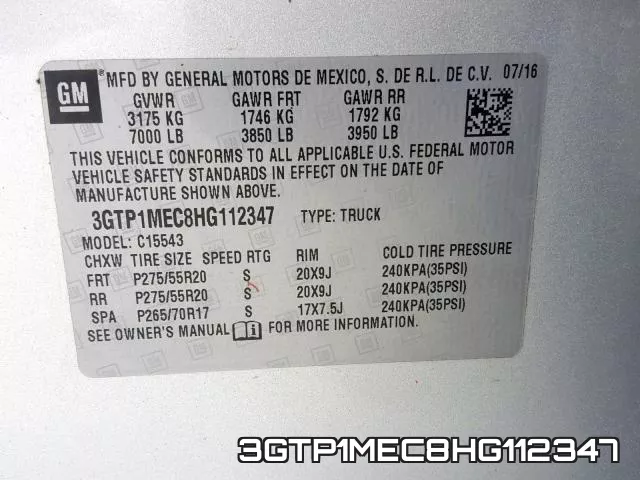3GTP1MEC8HG112347 фото 2