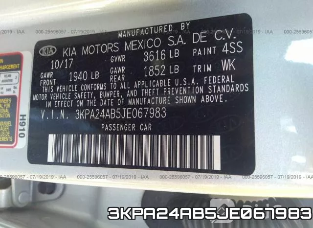 3KPA24AB5JE067983 фото 10