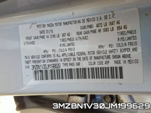 3MZBN1V30JM199629 фото 2