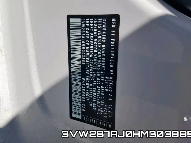 3VW2B7AJ0HM303885 фото 2
