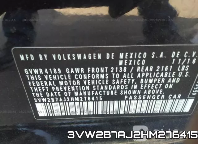 3VW2B7AJ2HM276415 фото 10