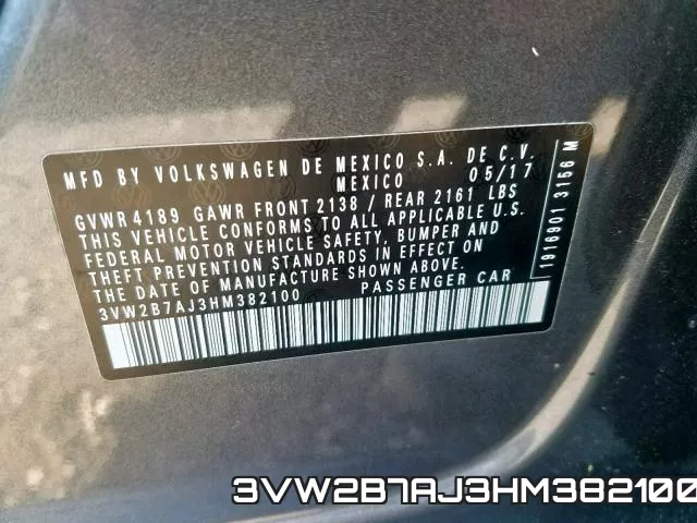 3VW2B7AJ3HM382100 фото 2