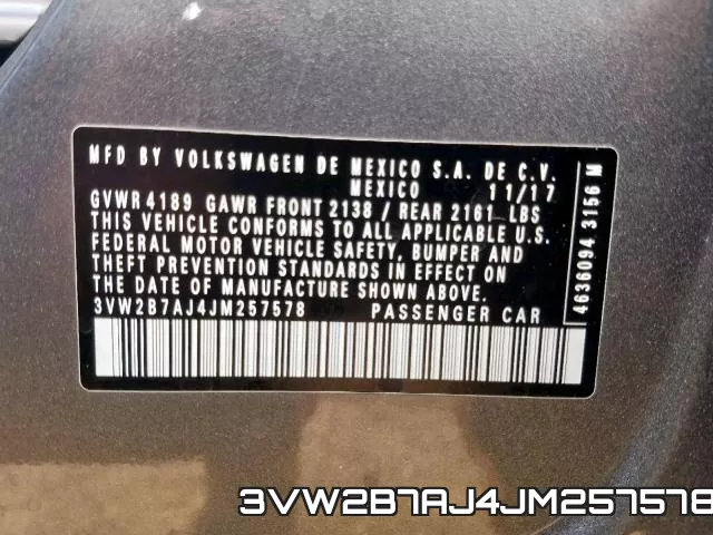 3VW2B7AJ4JM257578 фото 2