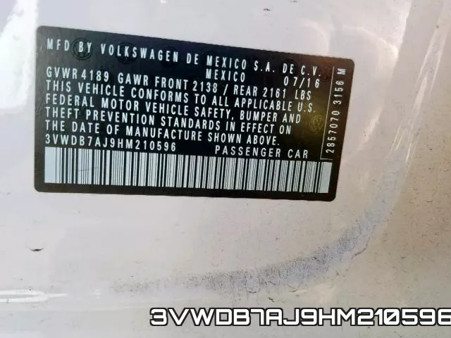 3VWDB7AJ9HM210596 фото 2