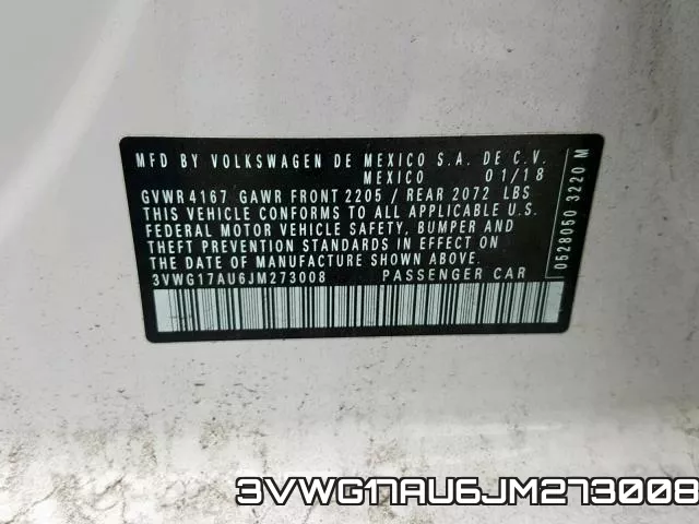 3VWG17AU6JM273008 фото 2