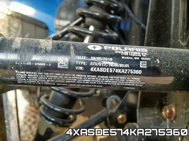 4XASDE574KA275360 фото 2