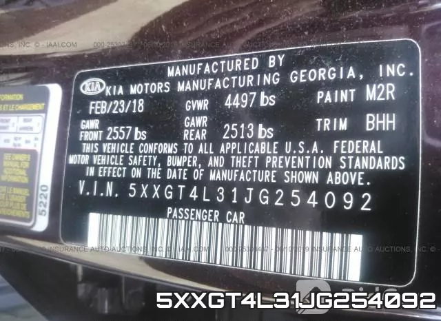 5XXGT4L31JG254092 фото 10