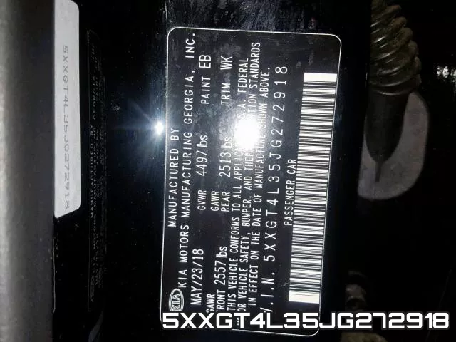5XXGT4L35JG272918 фото 2