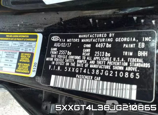 5XXGT4L38JG210865 фото 10